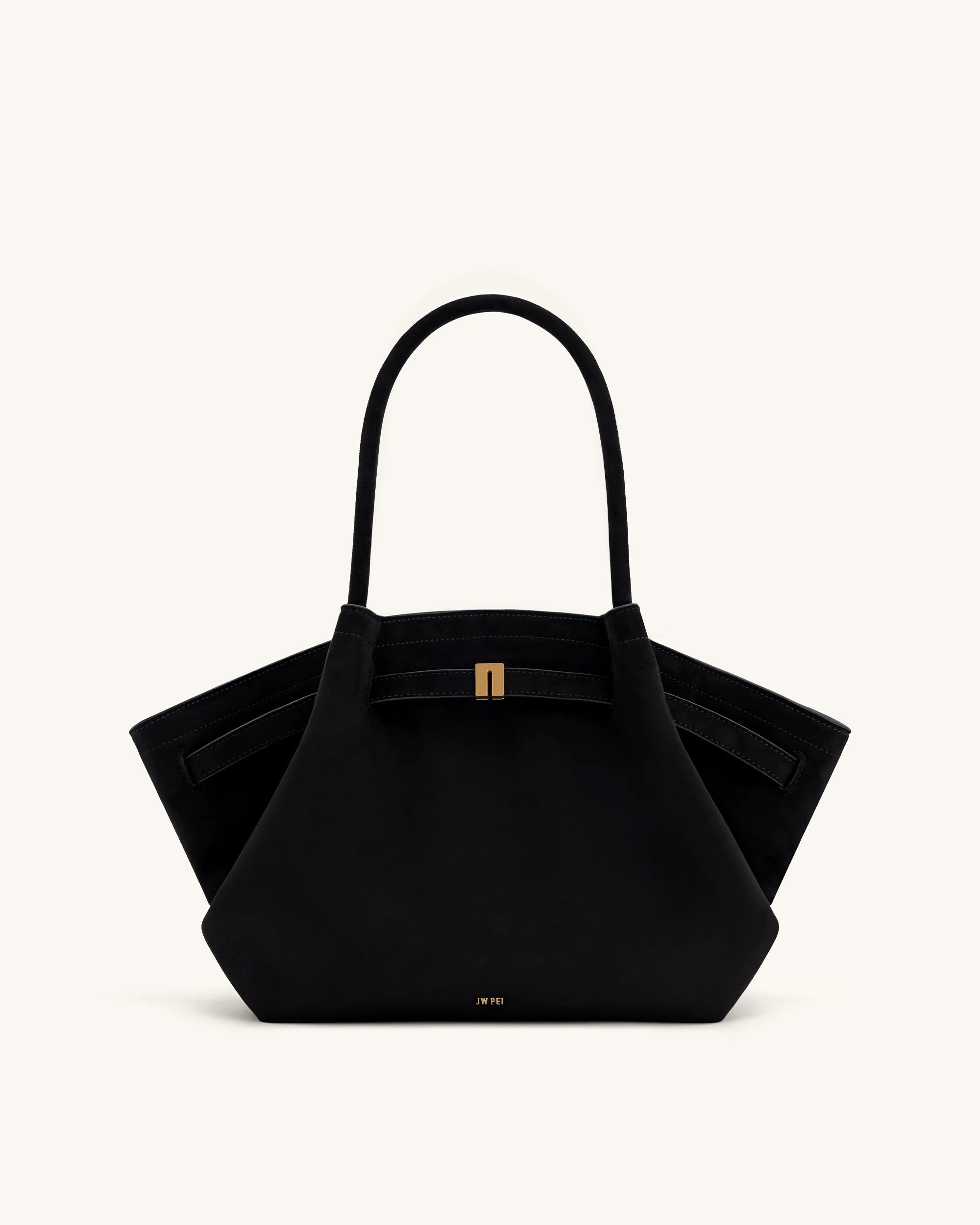 Hana Medium Faux Suede Tote Bag- Brown