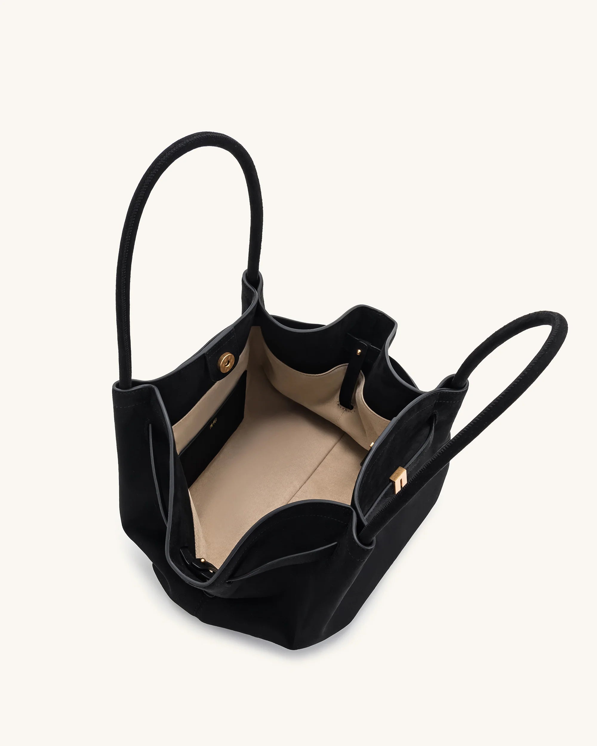 Hana Medium Faux Suede Tote Bag- Brown