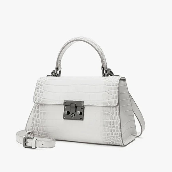 Lady Tote 28 Black Cowhide Leather Silver Hardware
