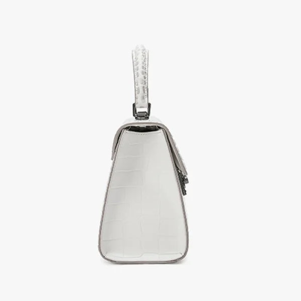Lady Tote 28 Black Cowhide Leather Silver Hardware
