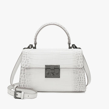 Lady Tote 28 Black Cowhide Leather Silver Hardware