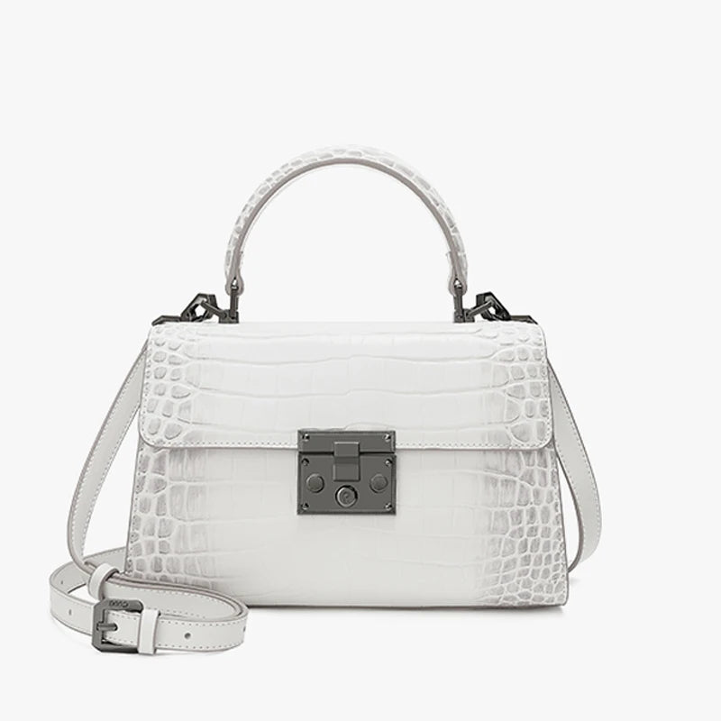 Lady Tote 28 Black Cowhide Leather Silver Hardware