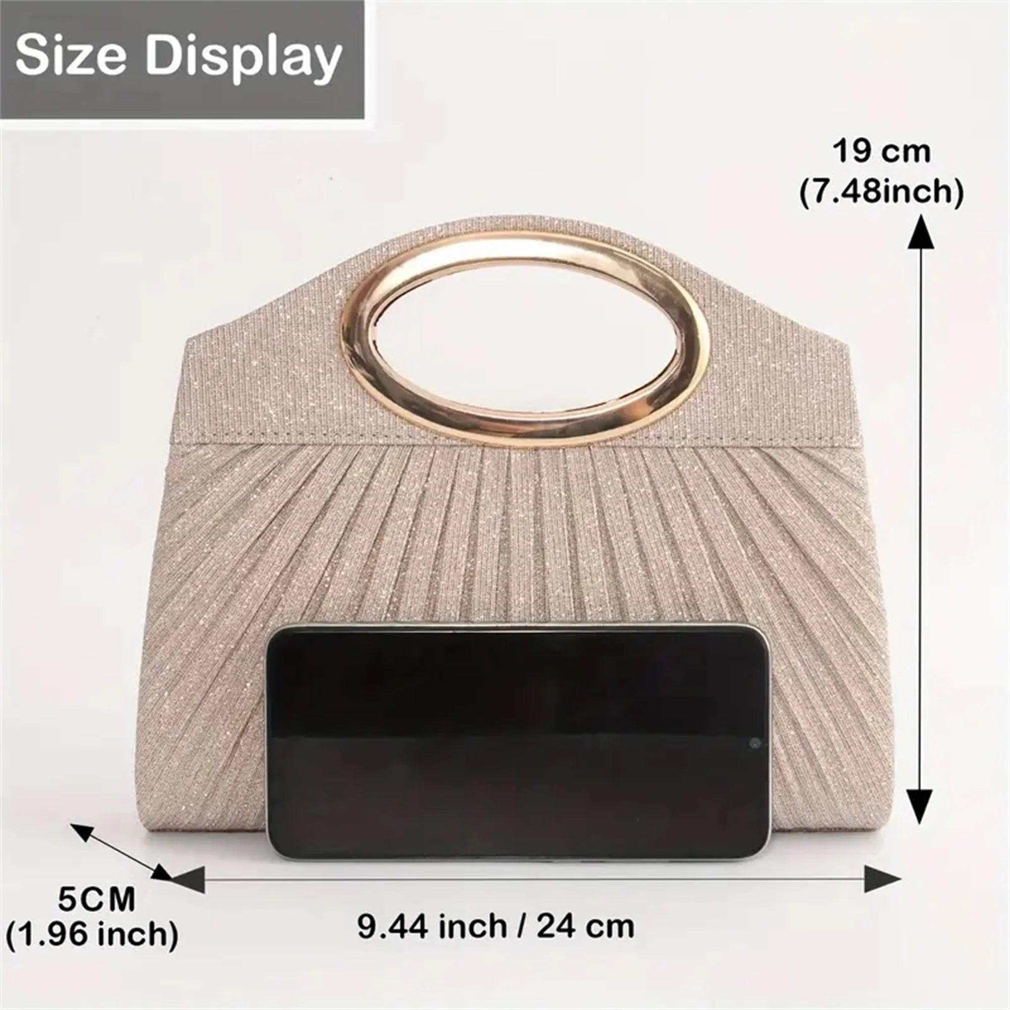 Elegant Pleated Evening Bag – Large Capacity Clutch Tote