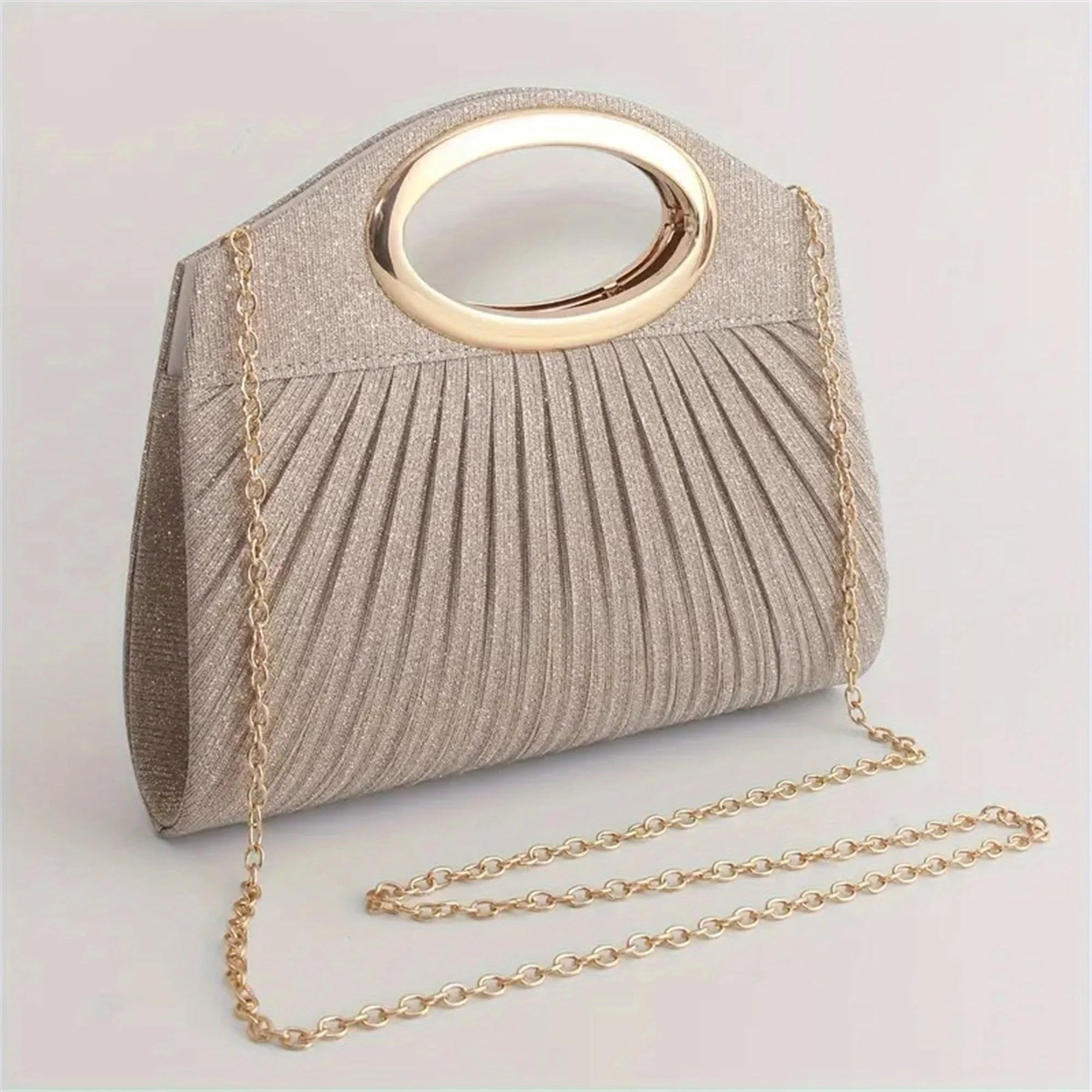 Elegant Pleated Evening Bag – Large Capacity Clutch Tote