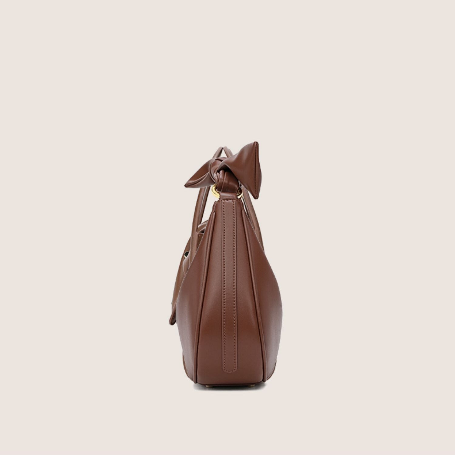 Chic Crescent Shoulder Bag with Bowknot – Maillard Style