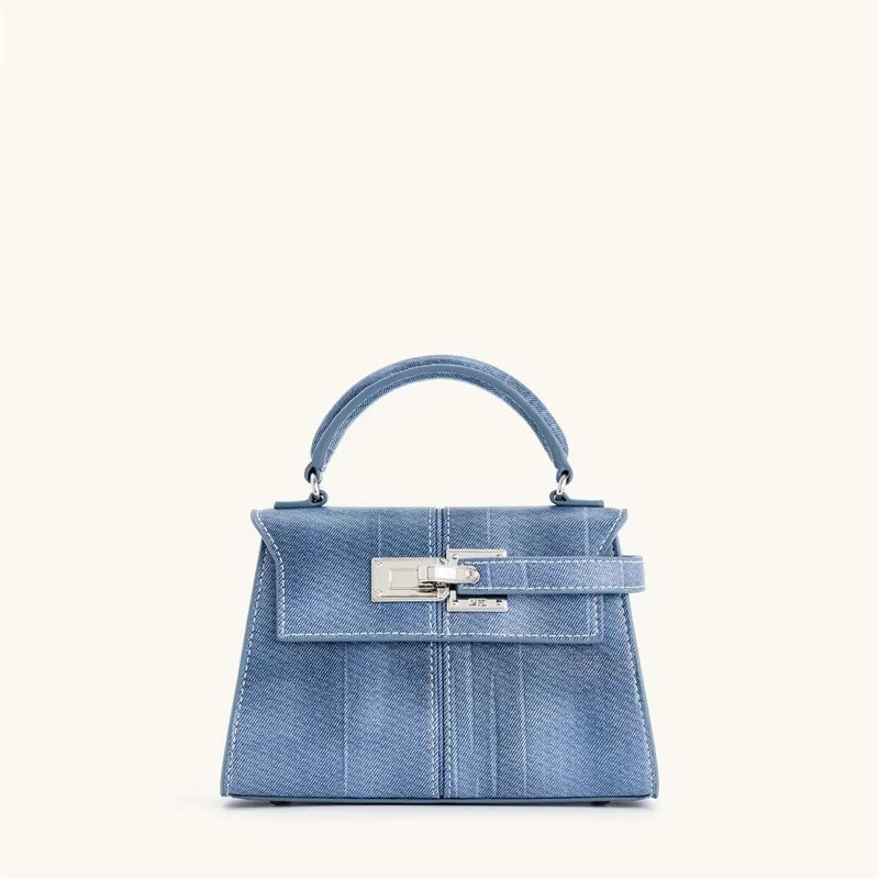 Elise Denim Blue Tote – 2025 Designer Women’s Small Square Crossbody Bag