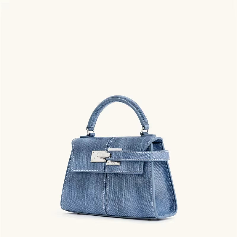 Elise Denim Blue Tote – 2025 Designer Women’s Small Square Crossbody Bag